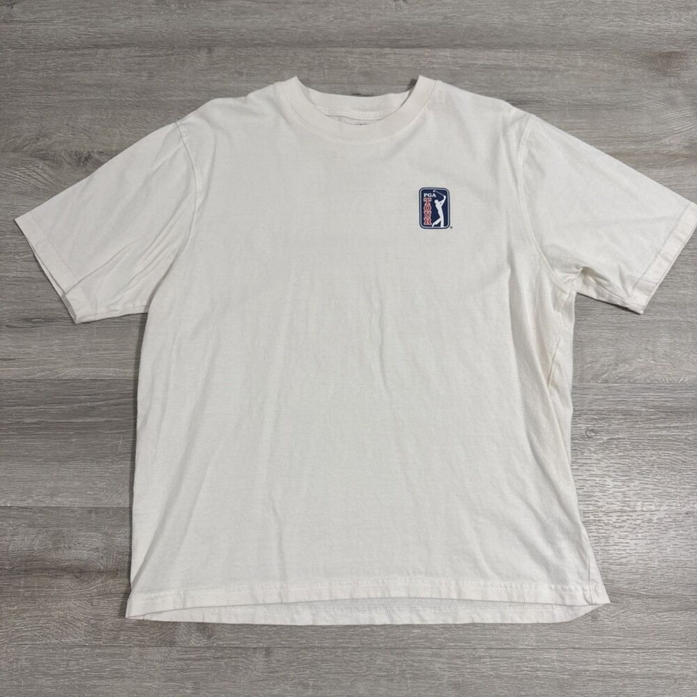 PGA Tour Shirt Anatomy Of The Golf Shot Old Navy Men’s White Small 100% Cotton